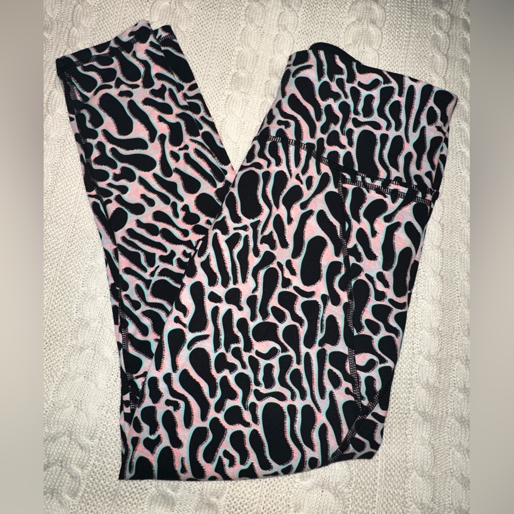 Sweaty Betty The Power 7/8 Legging 24” Length Black Pink Patterned Size Small